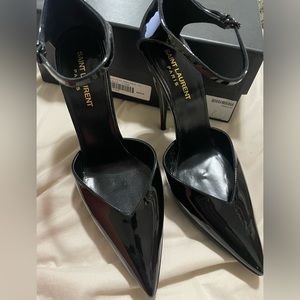 YSL Saint Laurent Zizi 110 Ankle Strap Platform Pumps